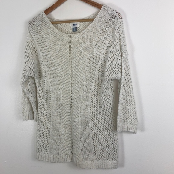 Old Navy Cream knit sweater size large - Picture 2 of 3